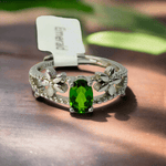 925 Sterling Silver Oval Shaped Emerald Precious Stone Ring | transformation Protection Health - Ai NeDefault Category