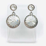 925 Sterling silver Swarovski Crystal Earrings Double Round Crystal - Ai NeDefault Category