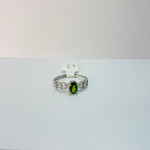 Oval Shaped Chrome Diopside Crystal Ring