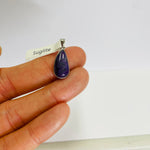 925 Sterling Silver Drop Shaped Sugilite Crystal Pendant  |  Spiritual Growth Protection Healing