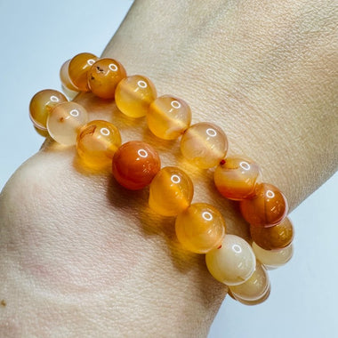 Carnelian Round Gemstone Crystal Bracelet | Energizing and Vibrant Accessory - Ai NeJewellery