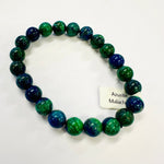 Dark Blue And Green Azurite Malachite 8mm Crystal Gemstone Bracelet - Ai NeDefault Category