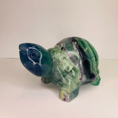 Fluorite Crystal Tortoise Turtle Carving 462 grams - Ai Ne