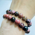 Genuine Crystal Gemstone Rhodonite Bracelet - Ai NeDefault Category