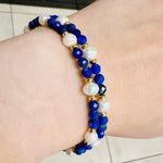 Natural Pearls and Lapis Lazuli Wrap bracelet - Ai NeJewellery