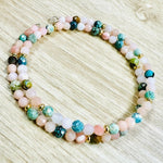 Natural Turquoise and Peruvian Pink Opal Wrap bracelets - Ai NeJewellery