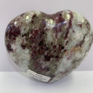 Pink Tourmaline Natural Crystal Love Heart - Ai Ne