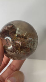 Garden Quartz  / Lodolite / Phantom Quartz Crystal Sphere  with Rutile 165 grams | Embrace the Mystical Beauty of Nature's Canvas