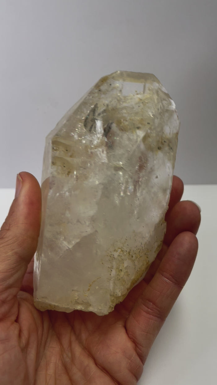 433 gram Natural Lemurian Quartz - Powerful Healing Crystal with Striated Patterns