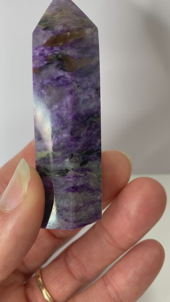 RARE! Russian Charoite Point / Tower  72 mm - Spiritual Transformation