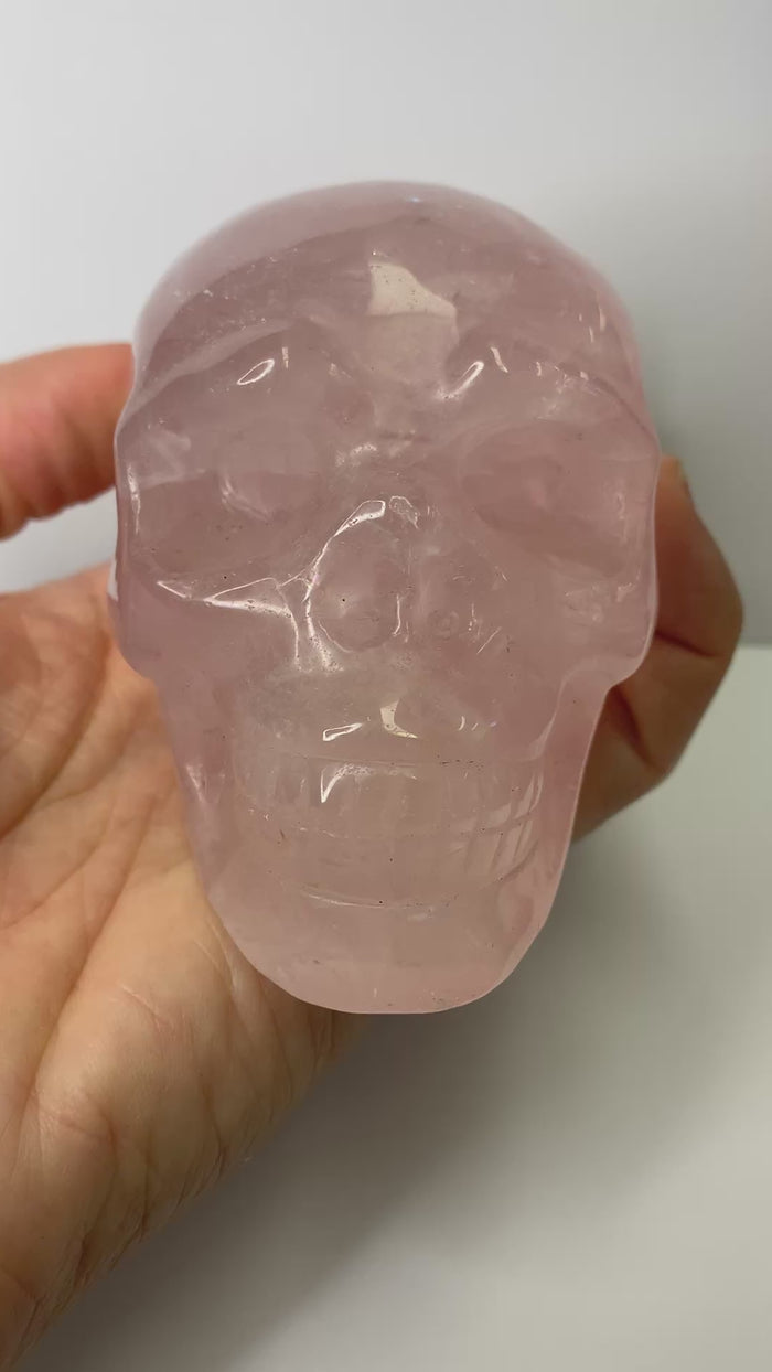 Rose Quartz Crystal Skull  - Radiant Pink Energy Stone for Healing & Harmony