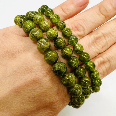 RARE - Genuine Peridot Precious Stone Crystal Braceletn 7mm - Ai NeJewellery