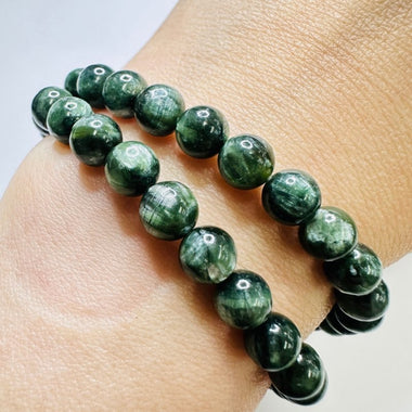 RARE - Genuine SERAPHINITE High Grade Crystal Gemstone Bracelet size 6mm - Ai NeJewellery