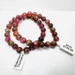 RARE - Genuine Watermelon Tourmaline Precious Stone Crystal Bracelet 9mm - Ai NeJewellery