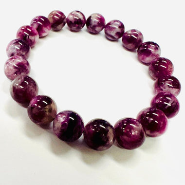 RARE! Purple Lepidolite Monet Crystal Bracelet 10mm - Ai NeDefault Category