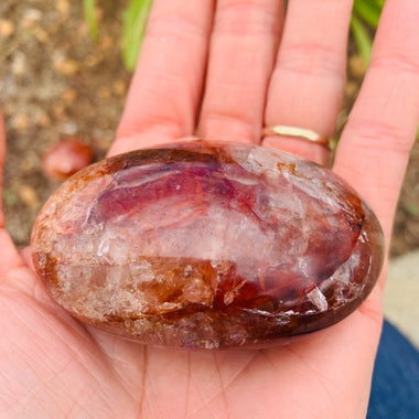 Red Quartz Hematiod Crystal Palm Stone Large - Ai Ne