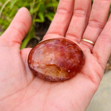 Red Quartz hematoid Astarte Crystal Palm Stone - Ai Ne