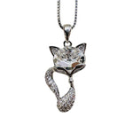 Rhodium Plated Swarovski Pendant Fox Crystal - Ai NeDefault Category