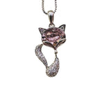 Rhodium Plated Swarovski Pendant Fox Purple - Ai NeDefault Category