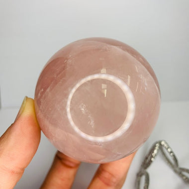 Rose Quartz Crystal Sphere - Radiant Pink Energy Stone for Healing & Harmony - Ai Ne