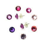 925 Silver Swarovski Crystal Stud Earrings Classic Round 6mm Birthstone - Ai NeDefault Category