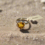 Triangular Citrine Sterling Silver Ring | Prosperity Joy Confidence - Ai NeDefault Category