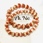 Rare Salmon Argentinian Rhodochrosite Gemstone Crystal Bracelet size 8mm - Ai NeJewellery