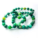 Green Grass Agate Gemstone / Swarovski Crystals Bracelet size 8mm - Ai NeJewellery