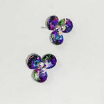 925 Sterling silver Swarovski Stud Earrings Trillium Multi colour - Ai NeDefault Category