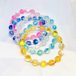 Swarovski Crystals / Aqua Mystic Aura Quartz Gemstone Bracelet size 8mm - Ai NeJewellery