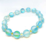 Swarovski Crystals / Aqua Mystic Aura Quartz Gemstone Bracelet size 8mm - Ai NeJewellery