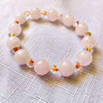 Swarovski Crystals / Rose Quartz Gemstone Bracelet size 10mm - Ai NeJewellery